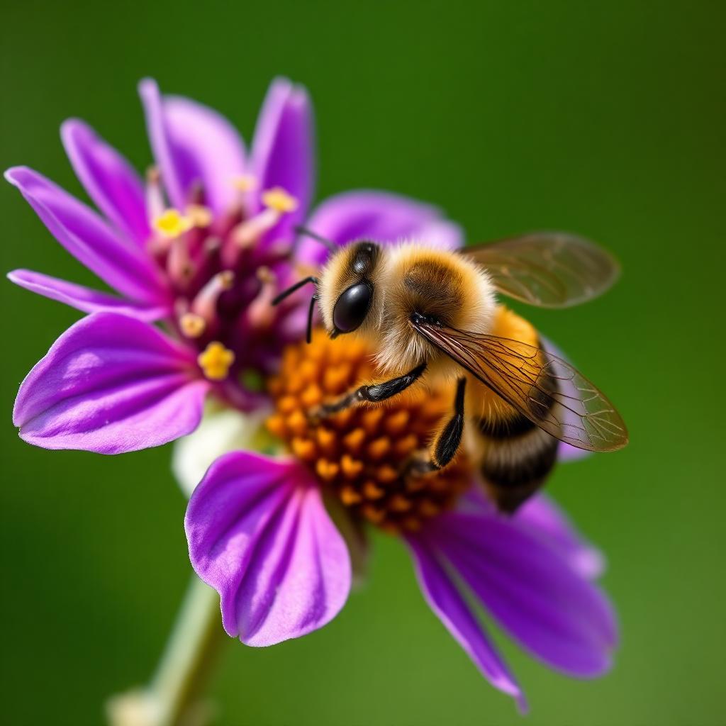 Honey bee collecting pollen — the natural source of POLLENWISE Allergy Relief